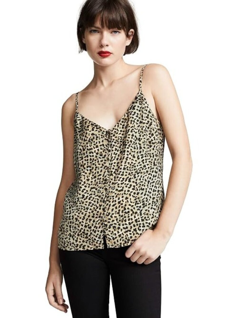 Cupcakes And Cashmere Jordane Cami Top Small Leopard Print Sleeveless Camisole